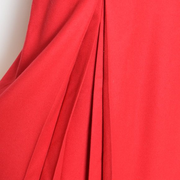 vintage 80s skirt PENDLETON red wool highwaisted midi modest secretary skirt L - Picture 3 of 6